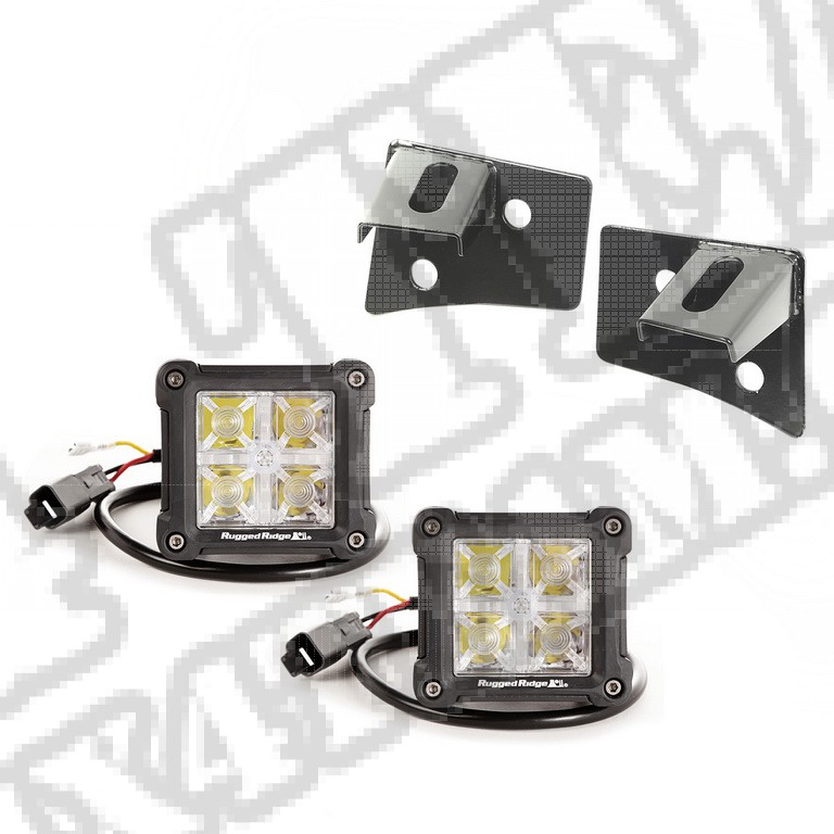 Komplet podszybia z reflektorami LED DualCube; 07-17 Jeep Wrangler JK