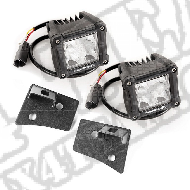 Komplet podszybia z reflektorami LED DualCube; 07-17 Jeep Wrangler JK