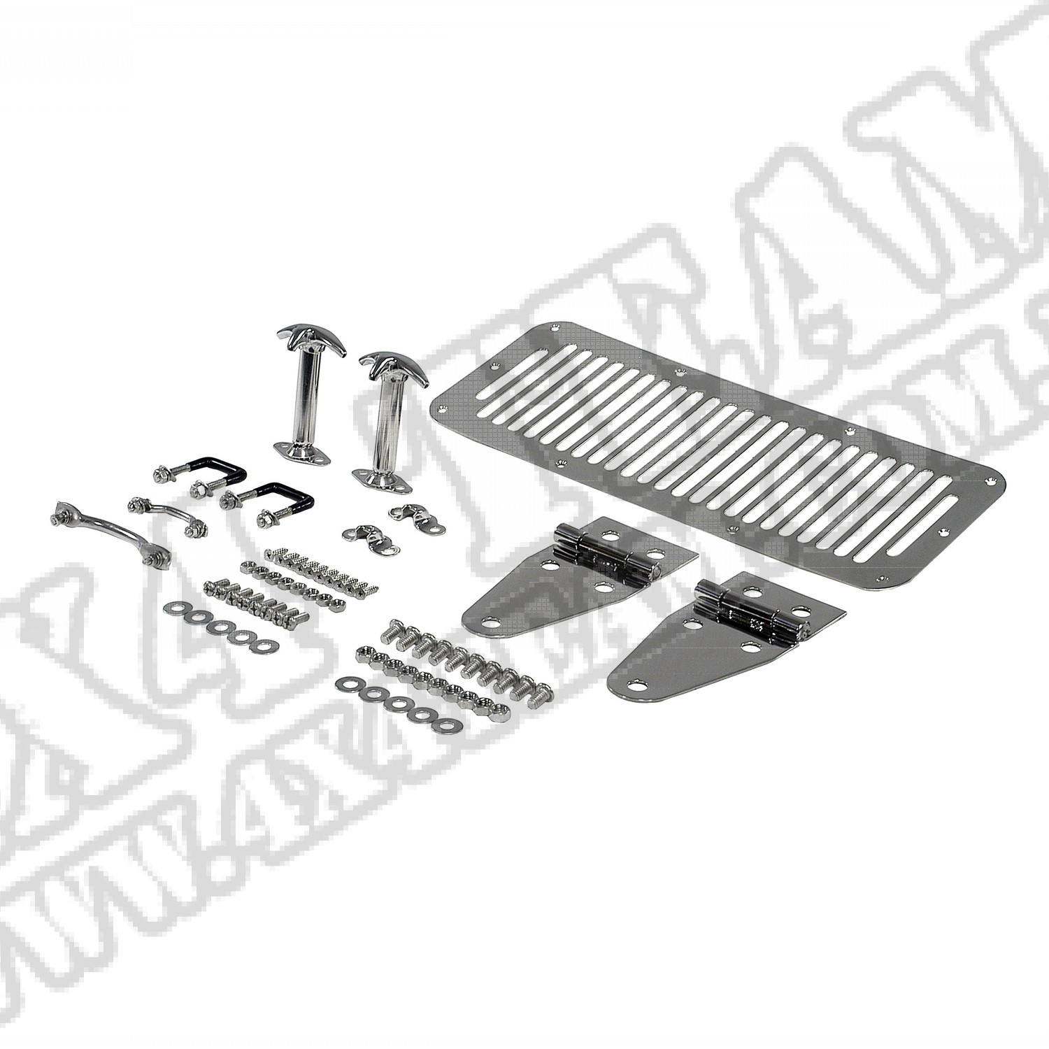 Zestaw akcesorii maski, stal nierdzewna, 76-95 Jeep CJ/Wrangler 