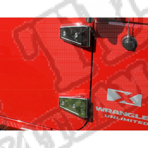 Zestaw osłon zawiasów drzwi, stal nierdzewna, 07-15 Wrangler Unlimited