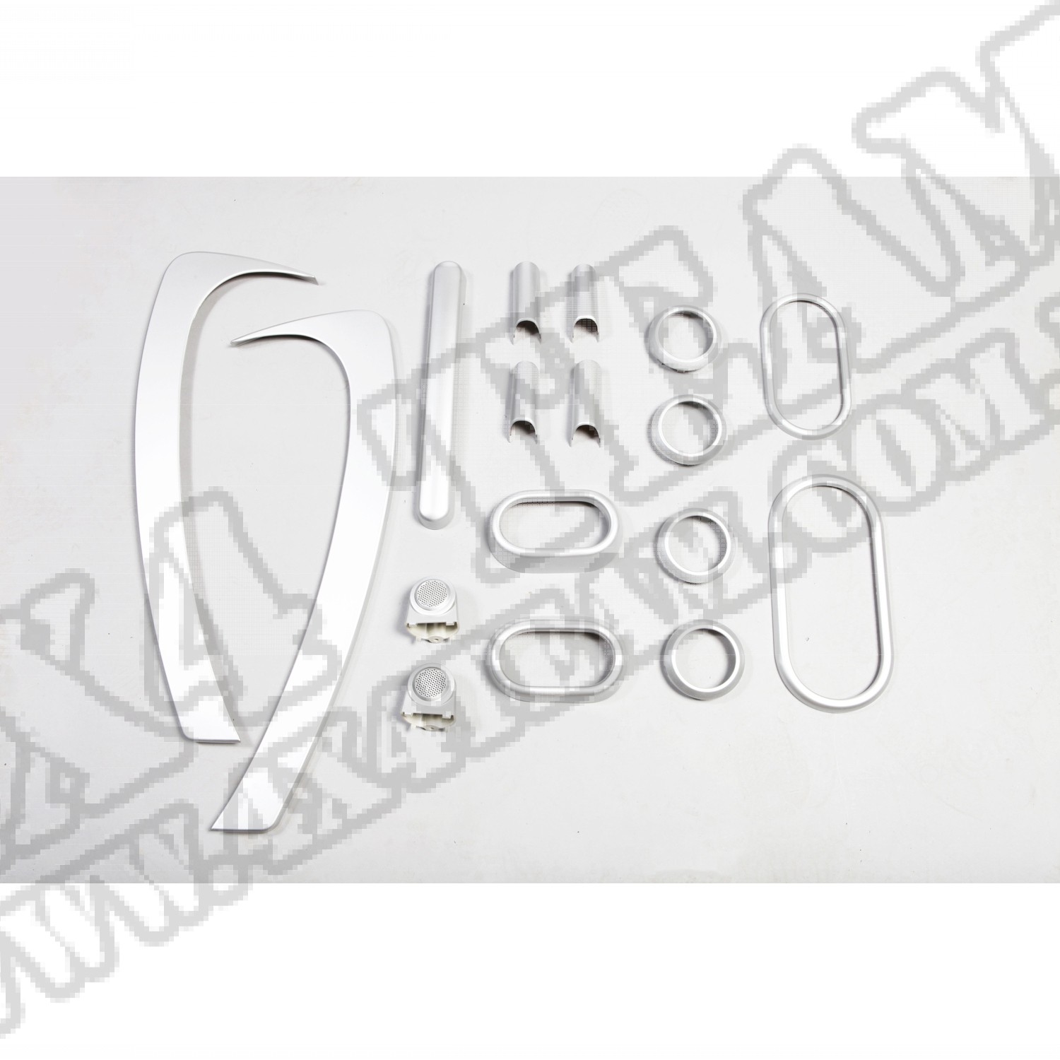 Zestaw akc. ozdobnych, srebrne, 07-10 Jeep Wrangler JK 2 drzw.