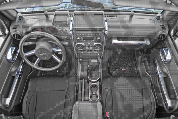 Zestaw akc. ozdobnych wnętrza, chrom, 07-10 Jeep Wrangler JK 2 drzw.