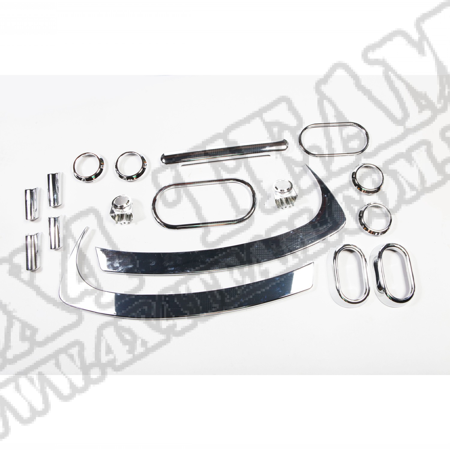 Zestaw akc. ozdobnych wnętrza, chrom, 07-10 Jeep Wrangler JK 2 drzw.
