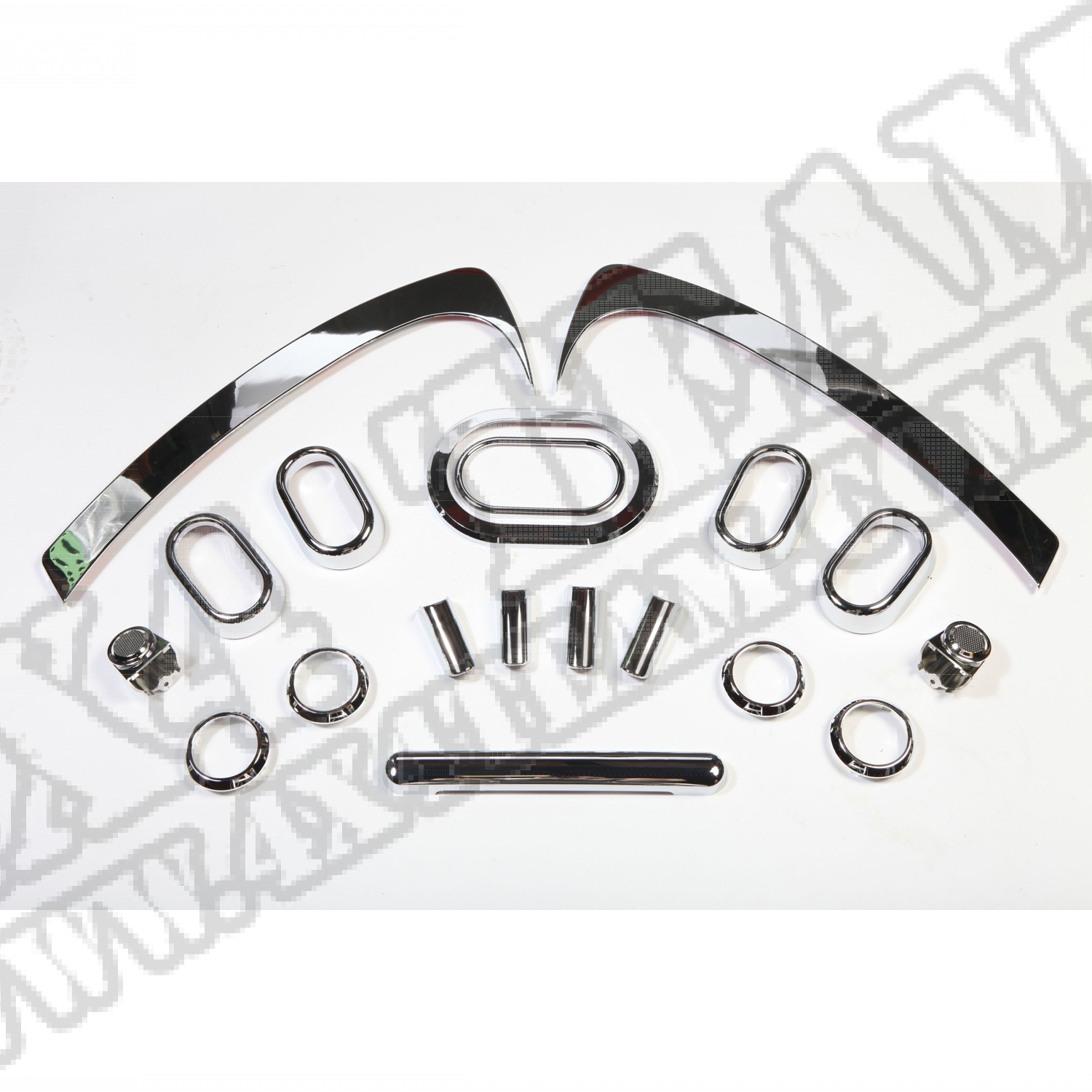 Zestaw akc. ozdobnych wnętrza, chrom,07-10 Jeep Wrangler Unlimited JK 