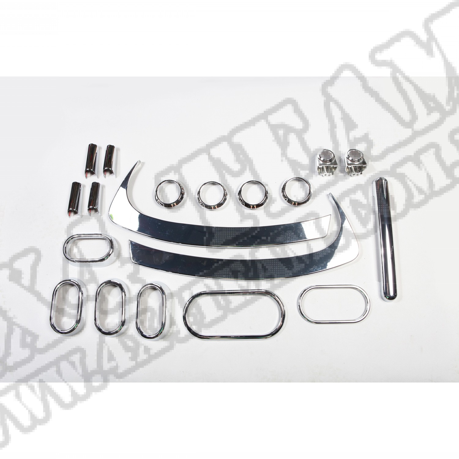 Zestaw akc. ozdobnych wnętrza, chrom,07-10 Jeep Wrangler Unlimited JK 