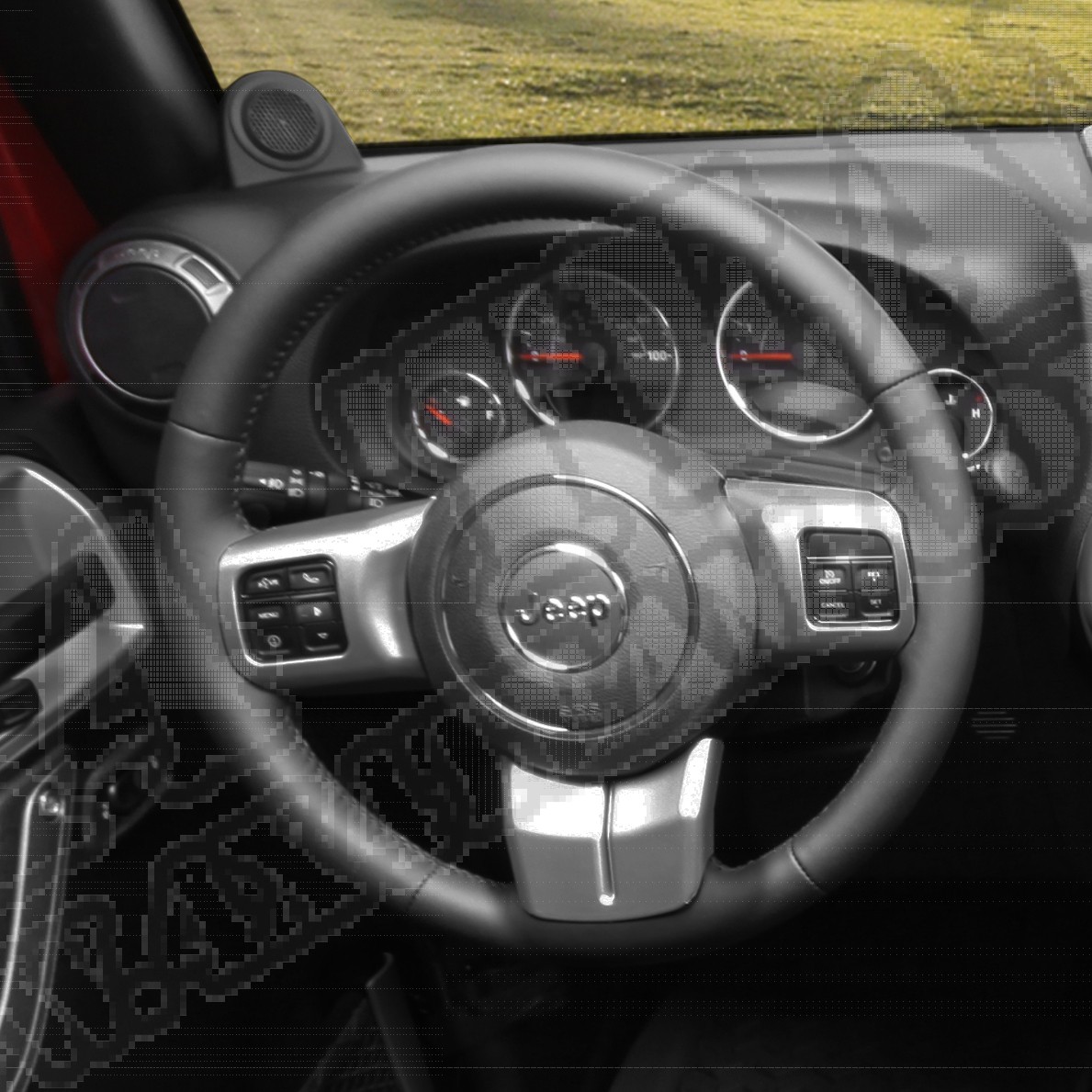 Ozdoby ramion kierownicy, grafit, 11-15 Jeep Wrangler JK