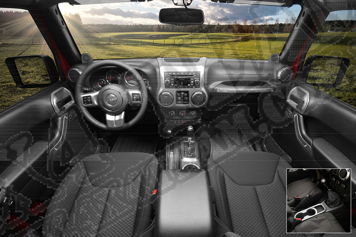 Zestaw akc. ozdobnych wnętrza, grafit, 11-15 Jeep Wrangler JK 2 drzw.
