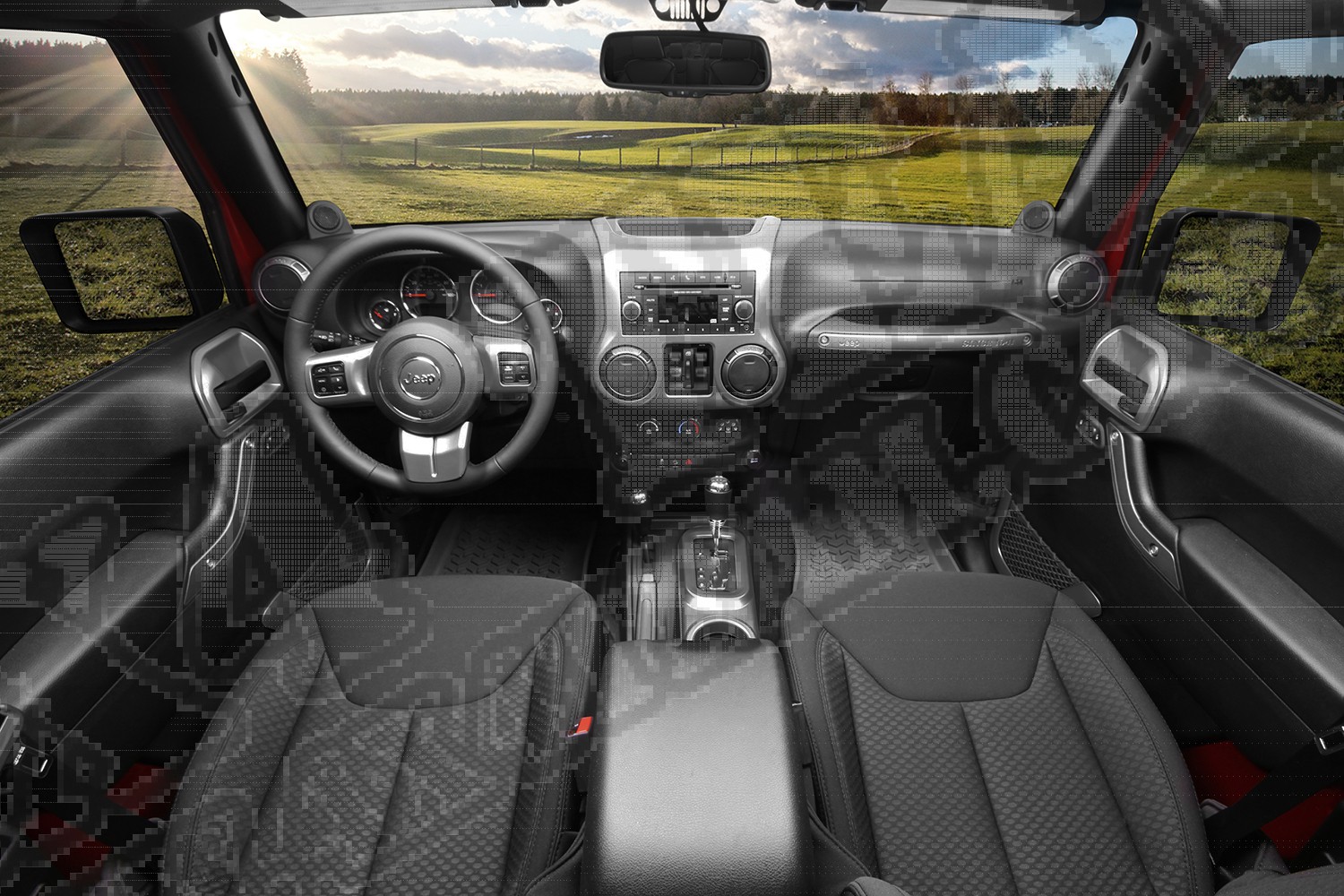 Zestaw akc. ozdobnych wnętrza, grafit, 11-15 Jeep Wrangler JK 4 drzw.