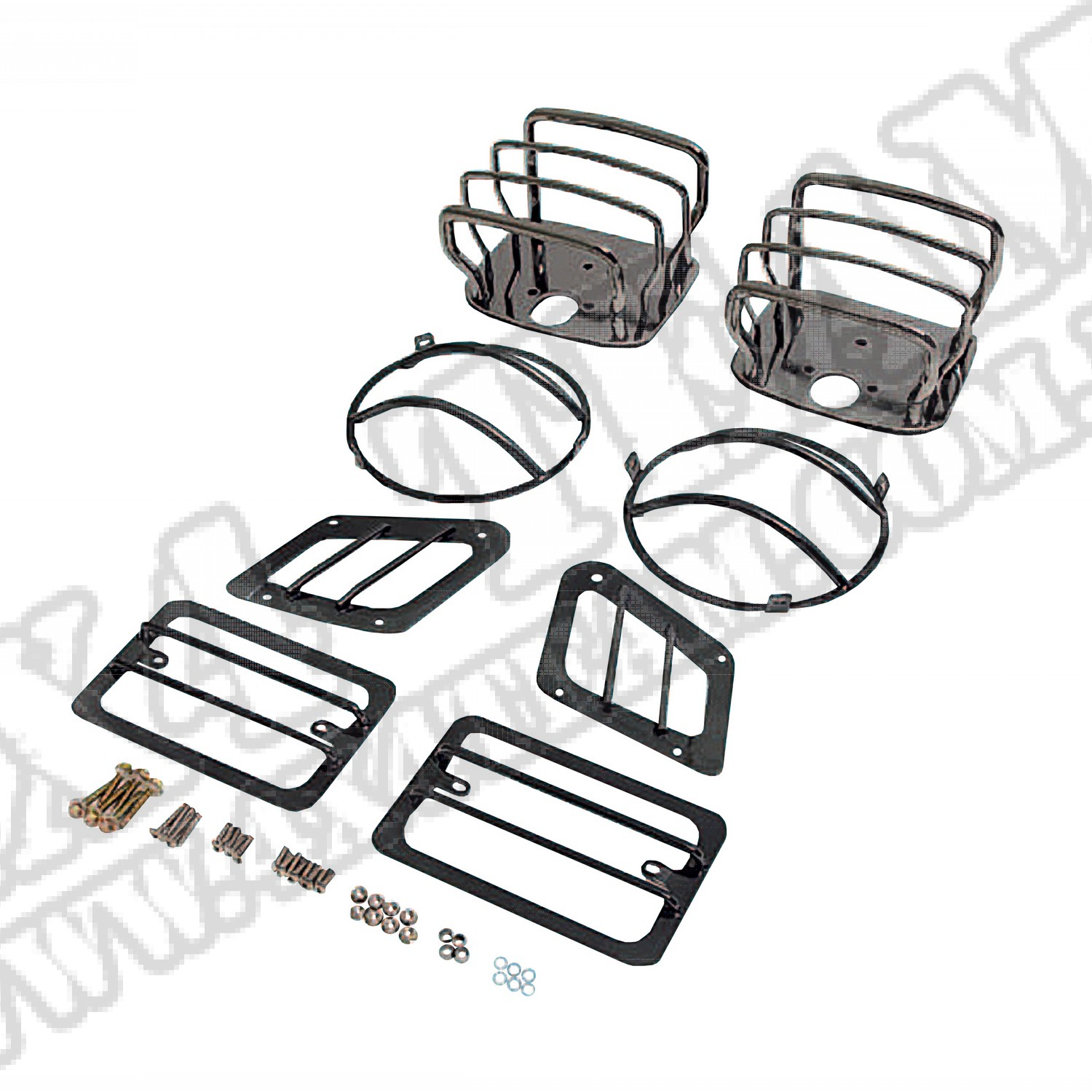 Zestaw osłon lamp, czarny chrom, 97-06 Jeep Wrangler TJ