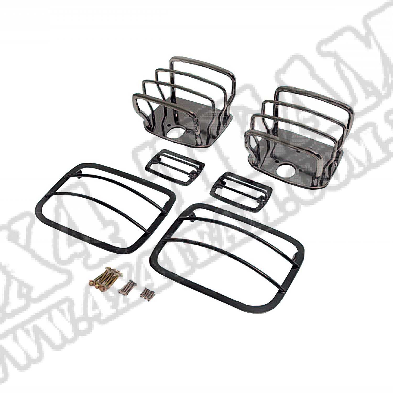 Zestaw osłon lamp, czarny chrom, 87-95 Jeep Wrangler YJ