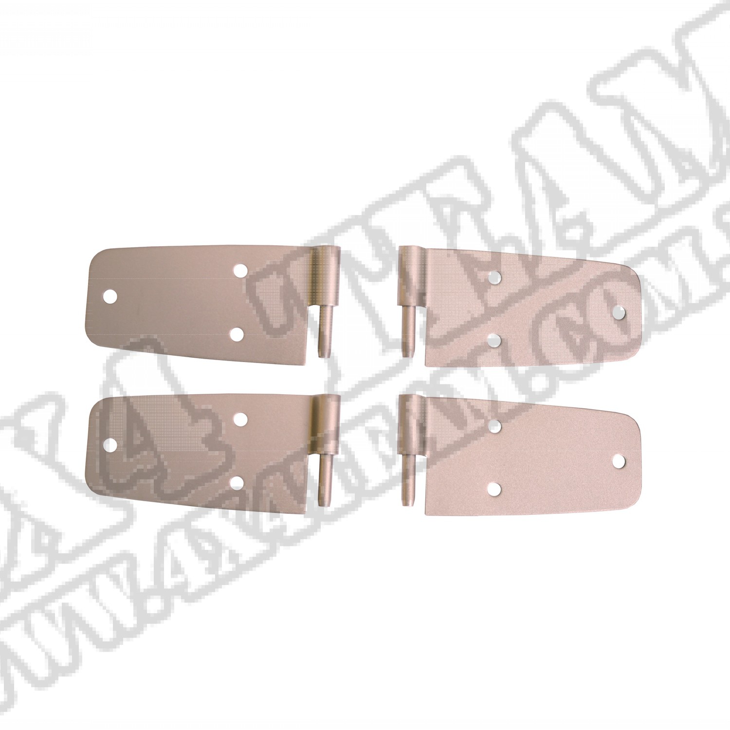 Zawiasy drzwi, stal nierdzewna satyna, 76-93 Jeep CJ/Wrangler YJ