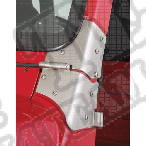 Zawiasy szyby czołowej, stal nierdzewna satyna, 98-06 Jeep Wrangler TJ