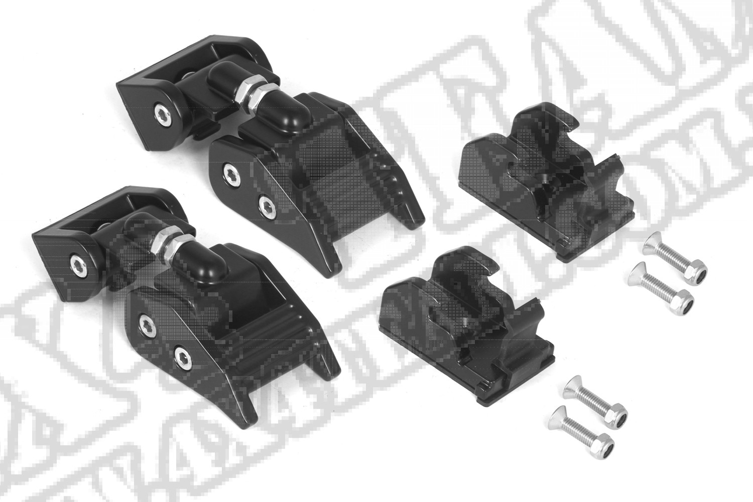 Klamry maski, czarne aluminium, 97-06 Jeep Wrangler