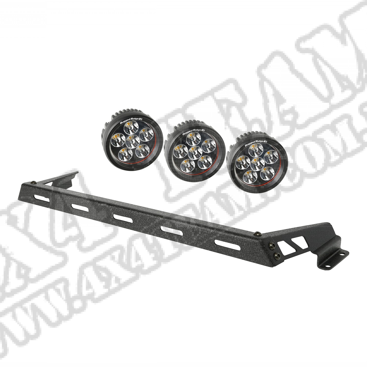 Zestaw reflektorów, czarny, 3 reflektory LED, 07-15 Jeep Wrangler