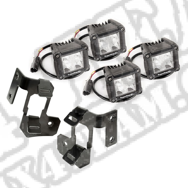 Komplet podszybia z reflektorami LED DualCube; 07-17 Jeep Wrangler JK