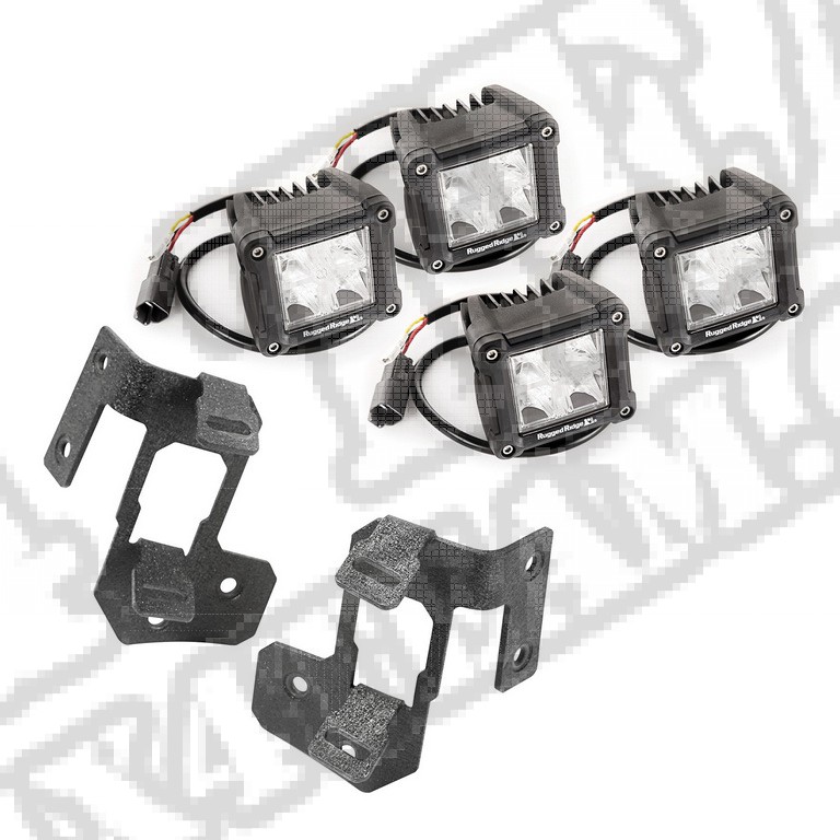 Komplet podszybia z reflektorami LED DualCube; 07-17 Jeep Wrangler JK