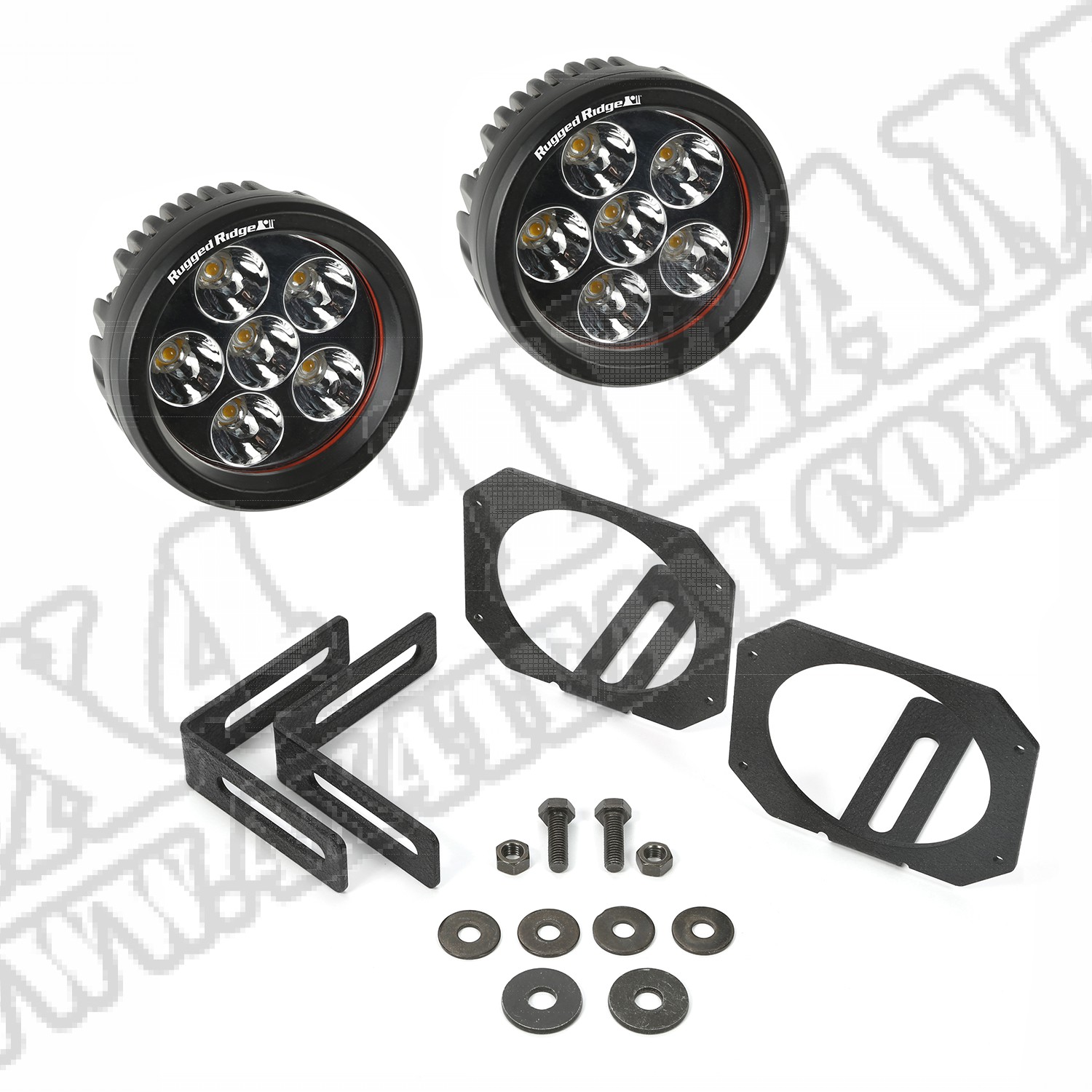 Zestaw lamp LED z uchwytami, okrągłe, 07-15 Jeep Wrangler