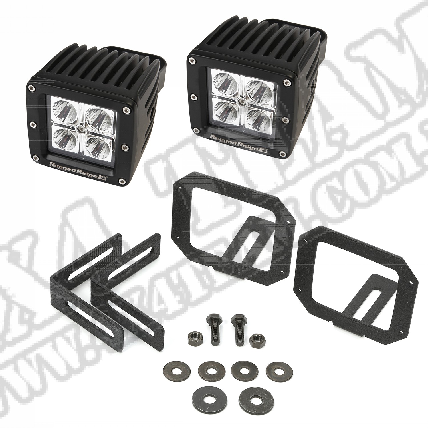 Zestaw lamp LED z uchwytami, kwadratowe, 07-15 Jeep Wrangler