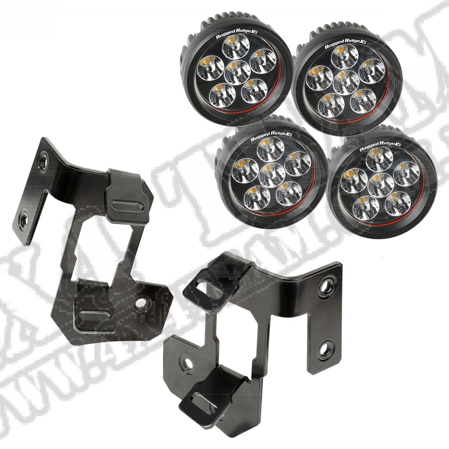 Mocowanie lampy, zestaw z okr. LED, półmat czarny, 07-15 Jeep Wrangler