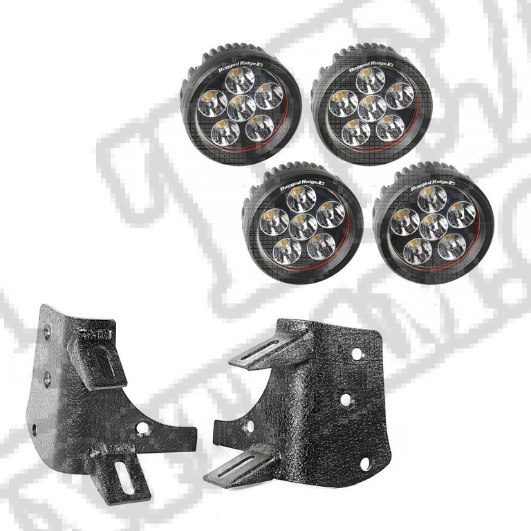 Zestaw podwójnego oświetlenia LED słupka A, 3.5" okrągłe lampy; 97-06 Wrangler TJ/LJ