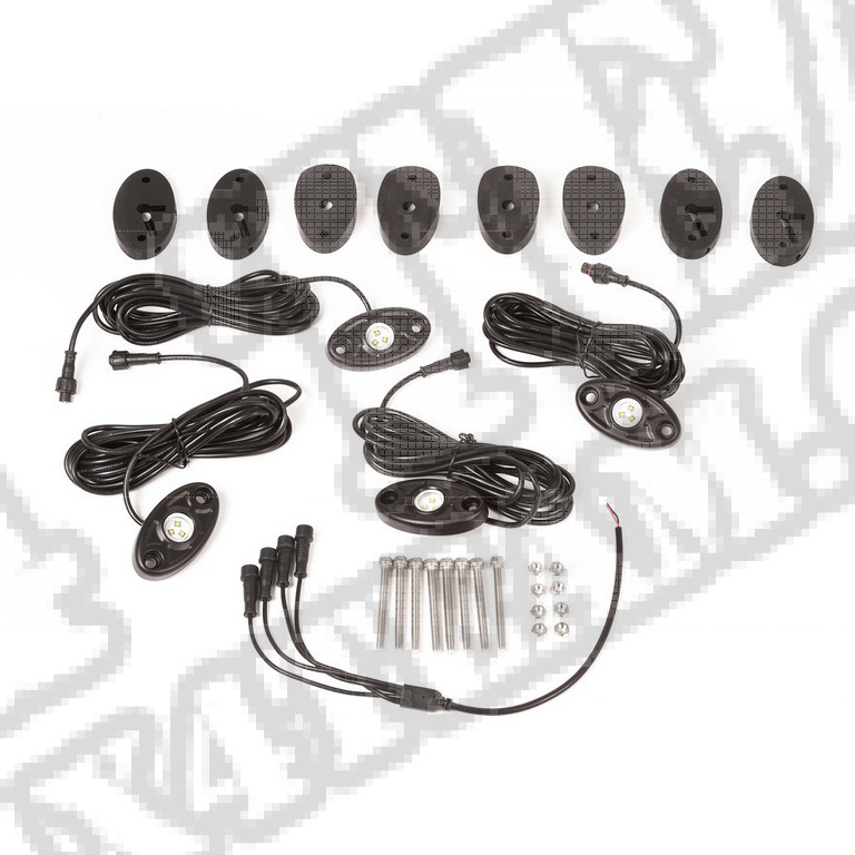 Oświetlenie LED Rock Light, 4-elementowe, białe; 07-16 Wrangler JK