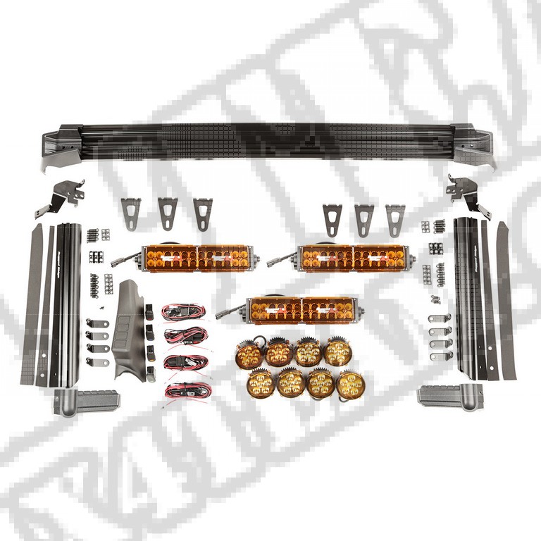 Zestaw oświetlenia dodatkowego LED ELITE Fast Track 3 panele, 8 lamp LED; 07-17 Jeep Wrangler JK