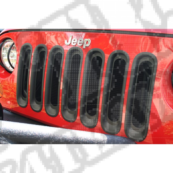 Wkładki atrapy, czarne, 07-15 Jeep Wrangler 