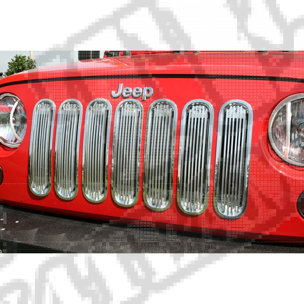 Wkładki atrapy, polerowane aluminium, 07-15 Jeep Wrangler 