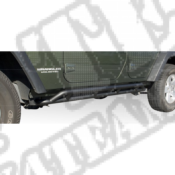 Osłony rurowe progów RRC, czarne, 07-15 Jeep Wrangler Unlimited JK