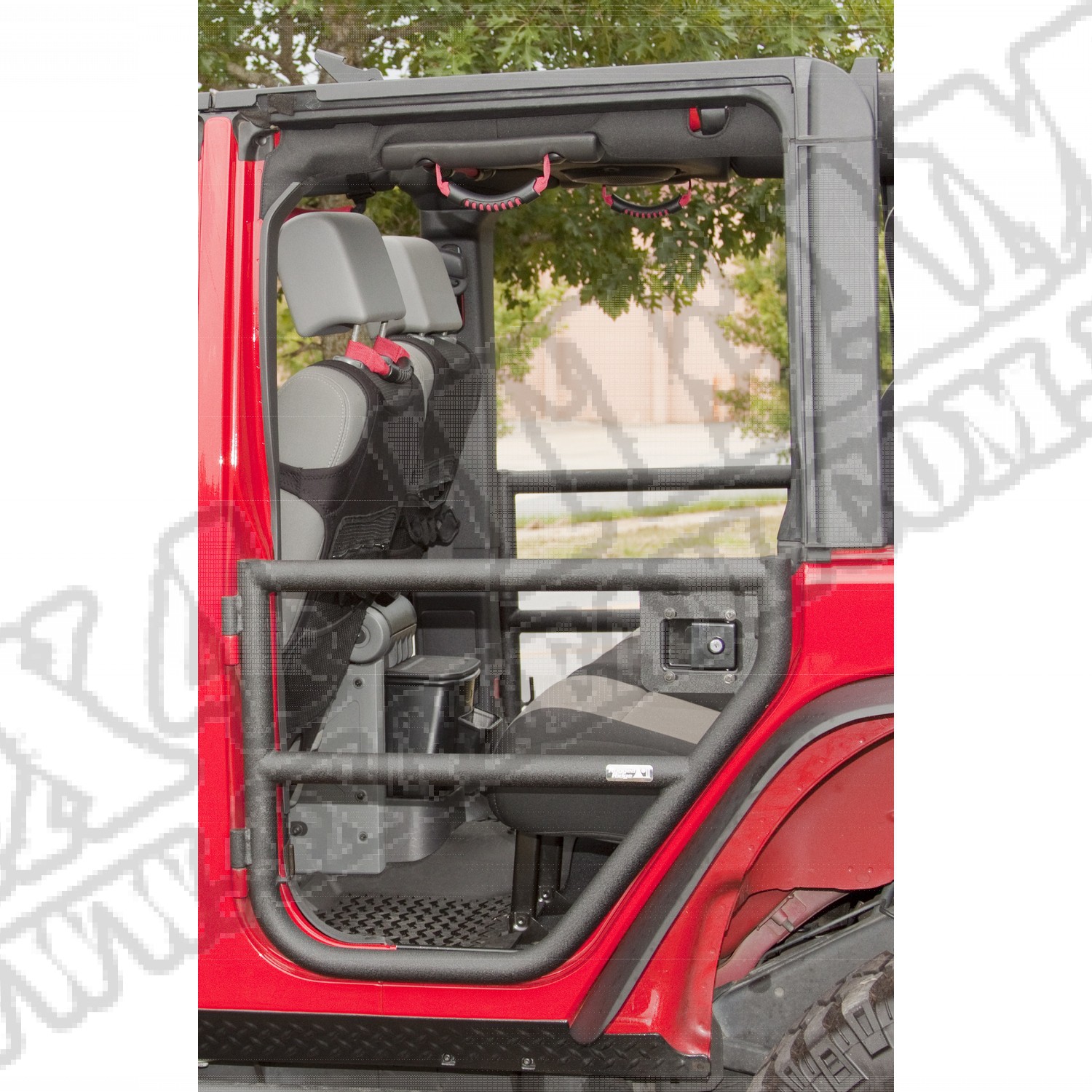 Drzwi rurowe tylne, czarna tekstura, 07-15 Jeep Wrangler JK