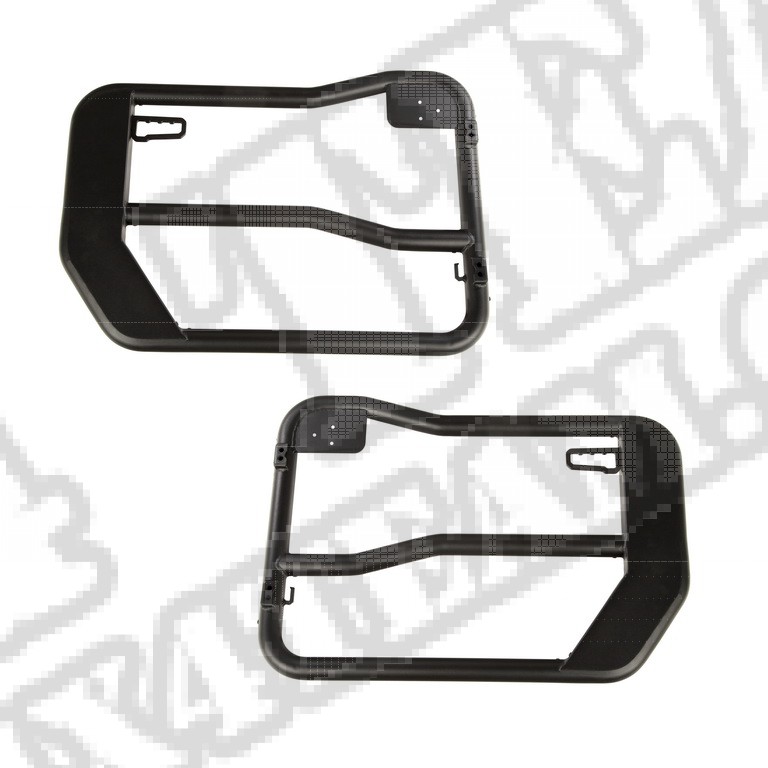 Przednie drzwi rurowe Fortis, czarna tekstura; 18-18 Jeep Wrangler JL/JLU