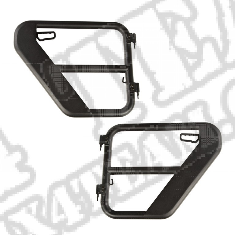 Tylne drzwi rurowe Fortis, czarna tekstura; 18-18 Jeep Wrangler JLU, 4 Door