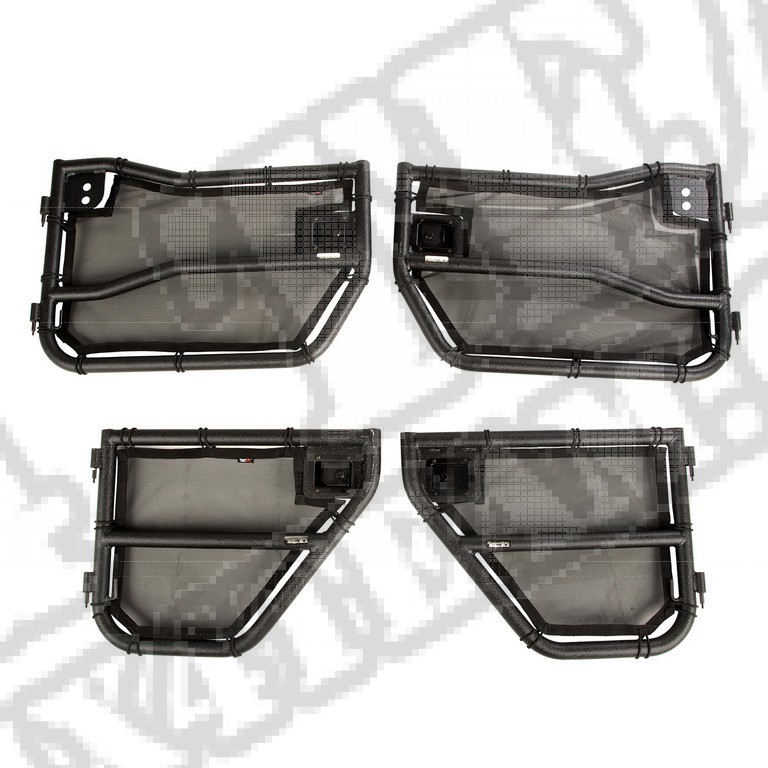 Komplet drzwi rurowych z pokrowcami Eclipse; 07-18 Wrangler JKU 
