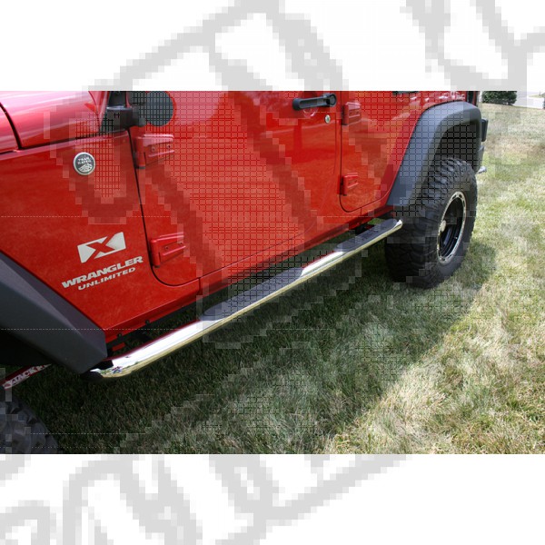 Progi rurowe boczne 3", stal nierzd, 07-15 Jeep Wrangler Unlimited JK 