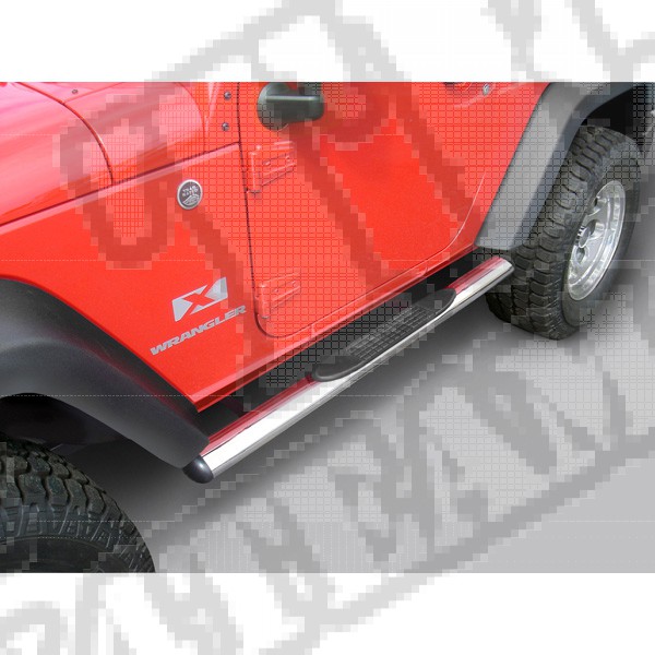 Progi rurowe owalne boczne 3",stal nierzdewna, 07-15 Jeep Wrangler JK 