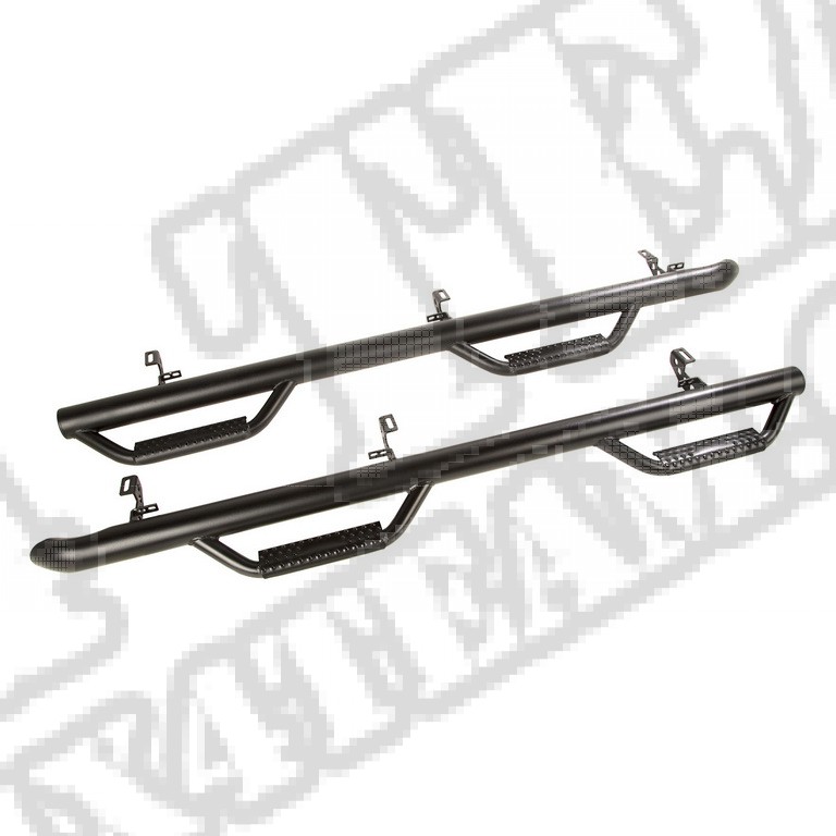 Progi Spartan Nerf Bars, ze stopniami; 18-18 Jeep Wrangler JLU, 4 drzwiowy