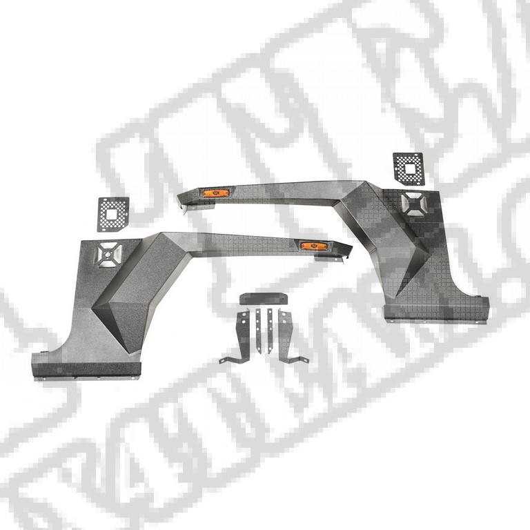 Przednie błotniki XHD Armor, para; 07-17 Jeep WranglerJK/JKU