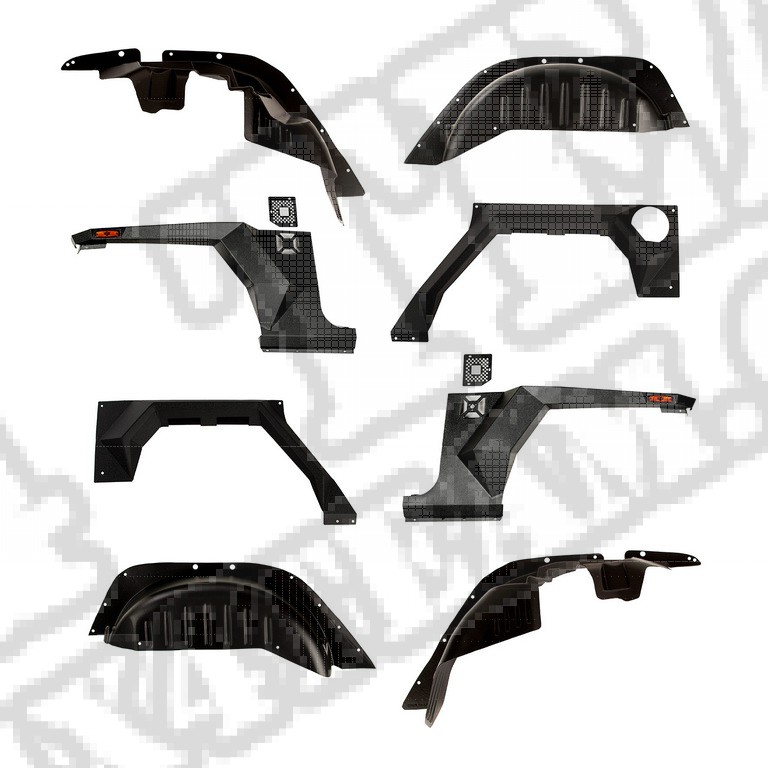 Zestaw błotników XHD Armor z nadkolami, 2-Drzwiowy; 07-18 Jeep Wrangler JK