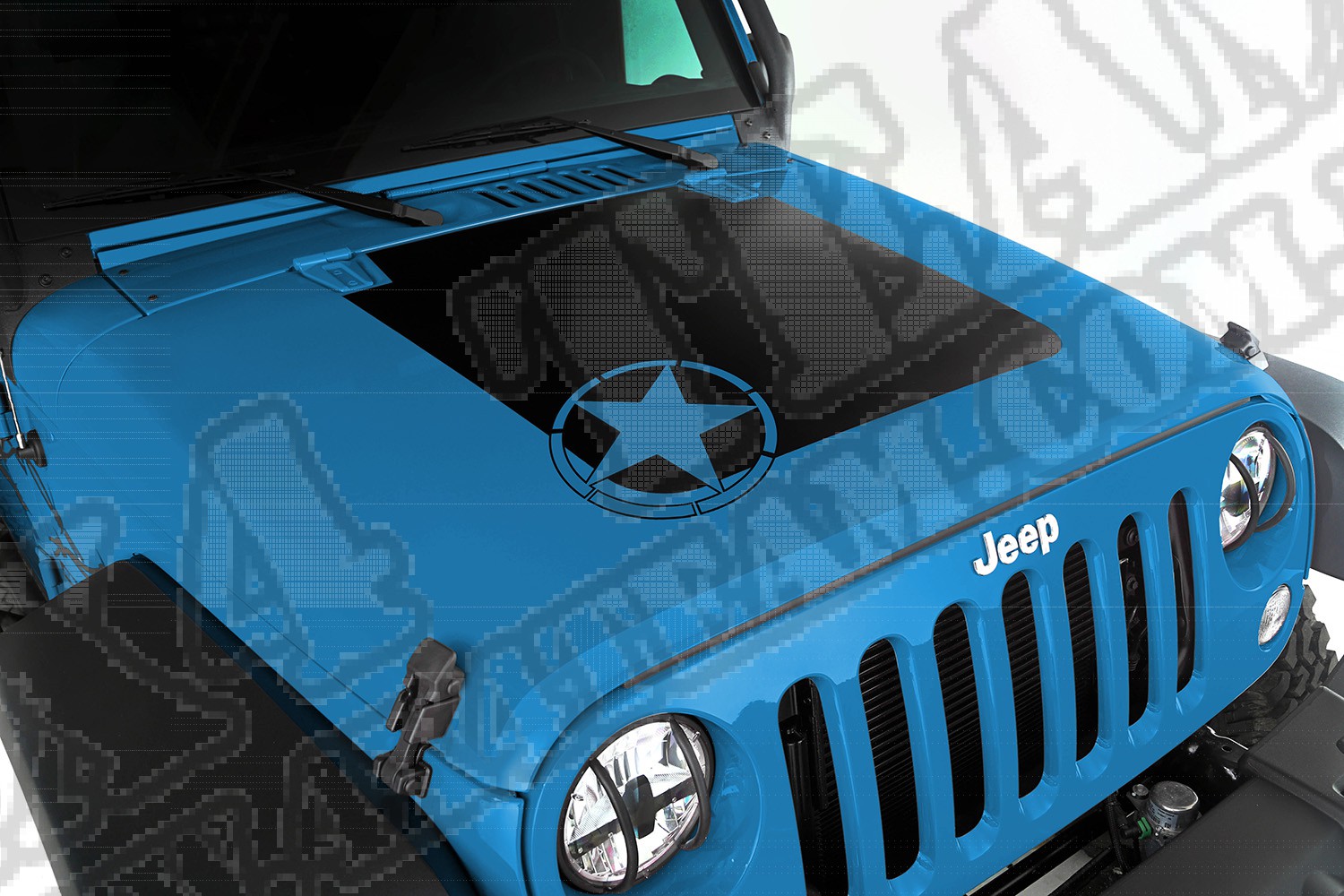 Kalkomania na maskę, Gwiazda, 07-15 Jeep Wrangler
