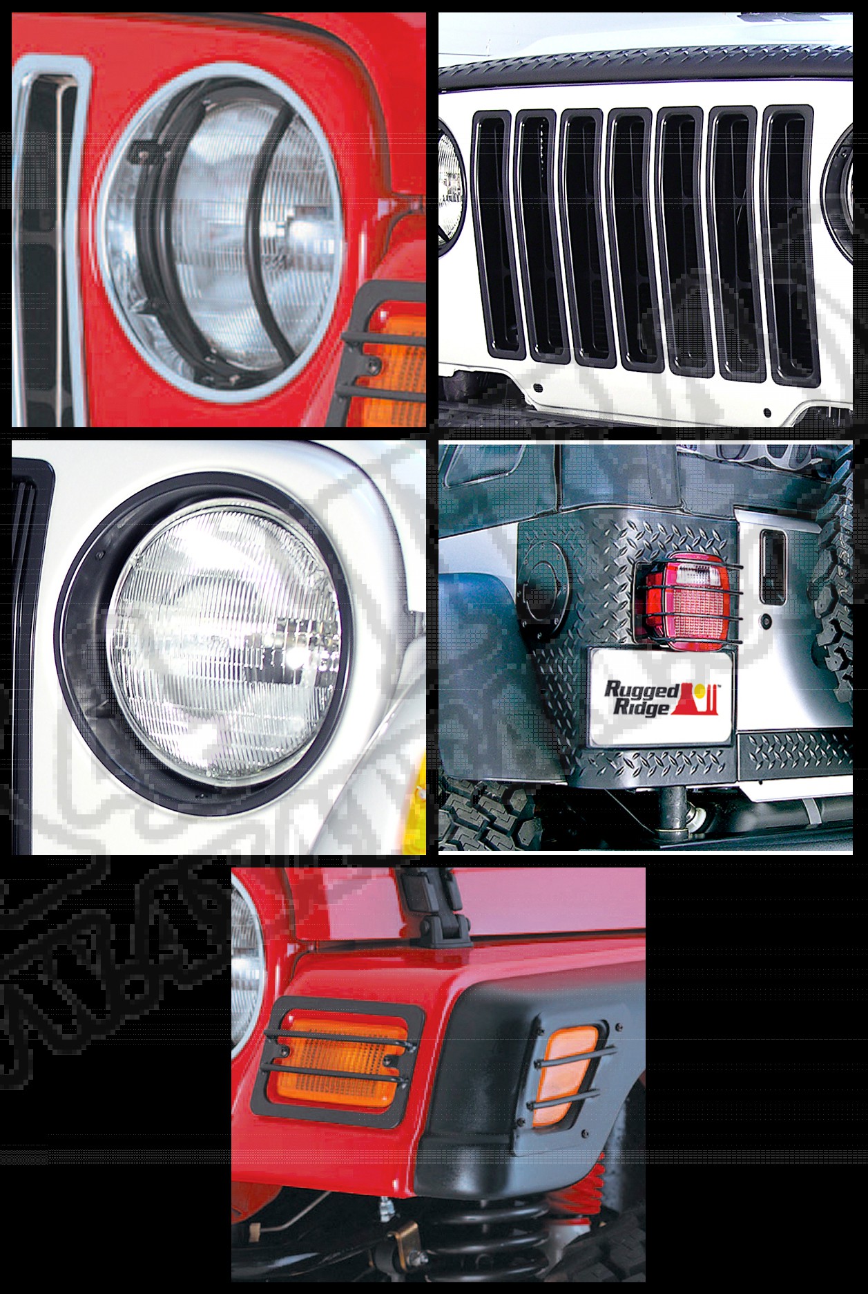 Zestaw osłon Euroguard czarny 97-06 Jeep Wrangler TJ