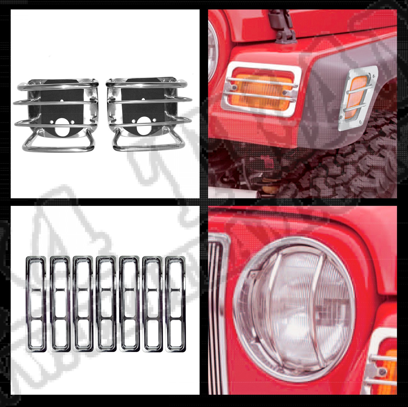 Zestaw osłon Euroguard stal nierdzewna 97-06 Jeep Wrangler TJ