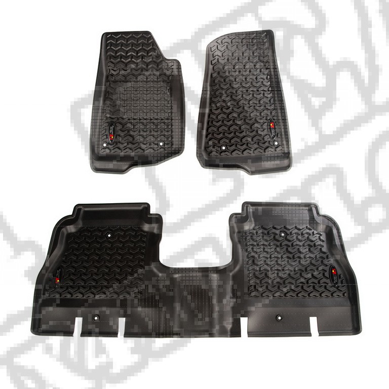 Zestaw przednich i tylnych dywaników, czarny; 18-18 Jeep Wrangler Unlimited JLU