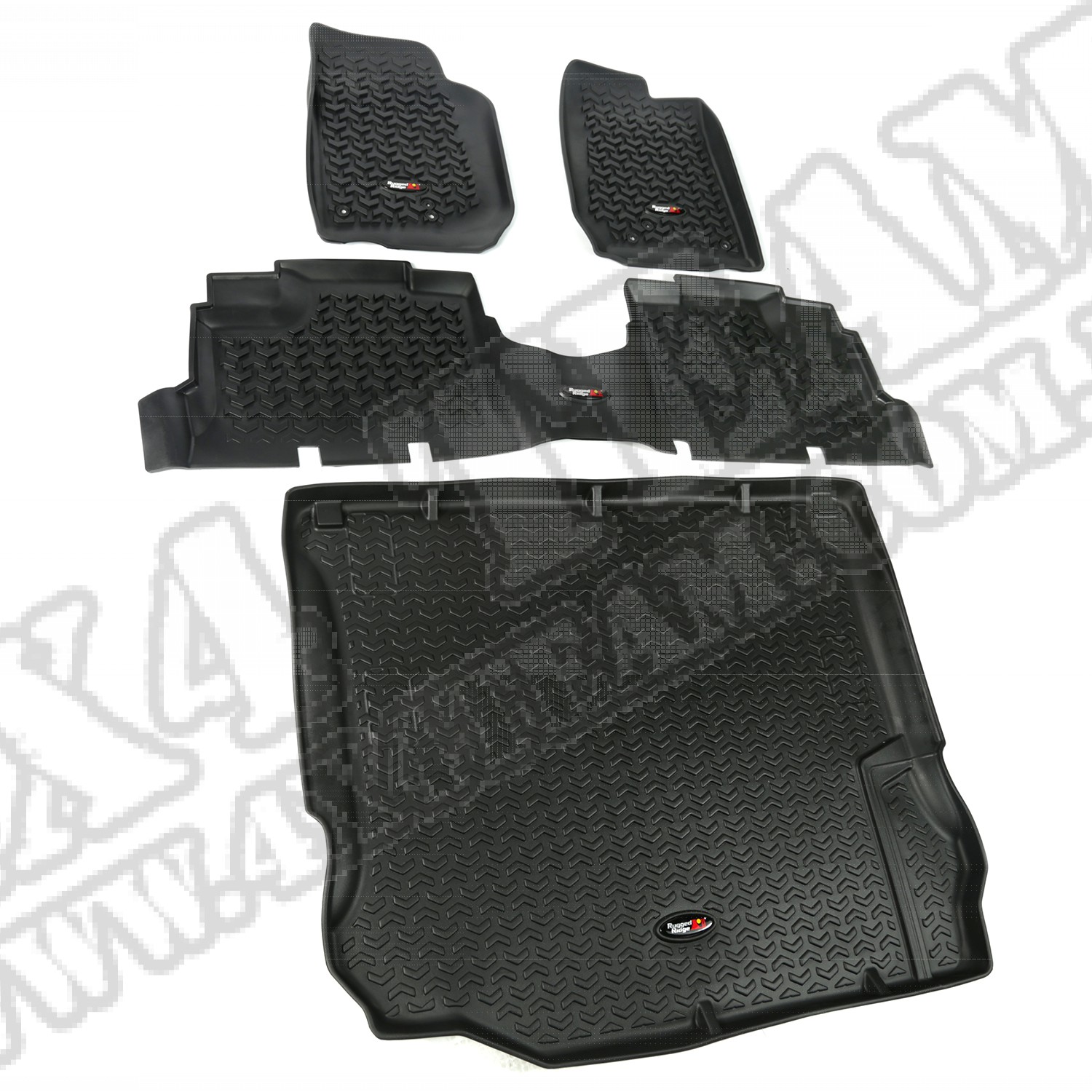 Zesatw dywaników, czarny, 11-14 Jeep Wrangler (JK) 4 drzwiowy