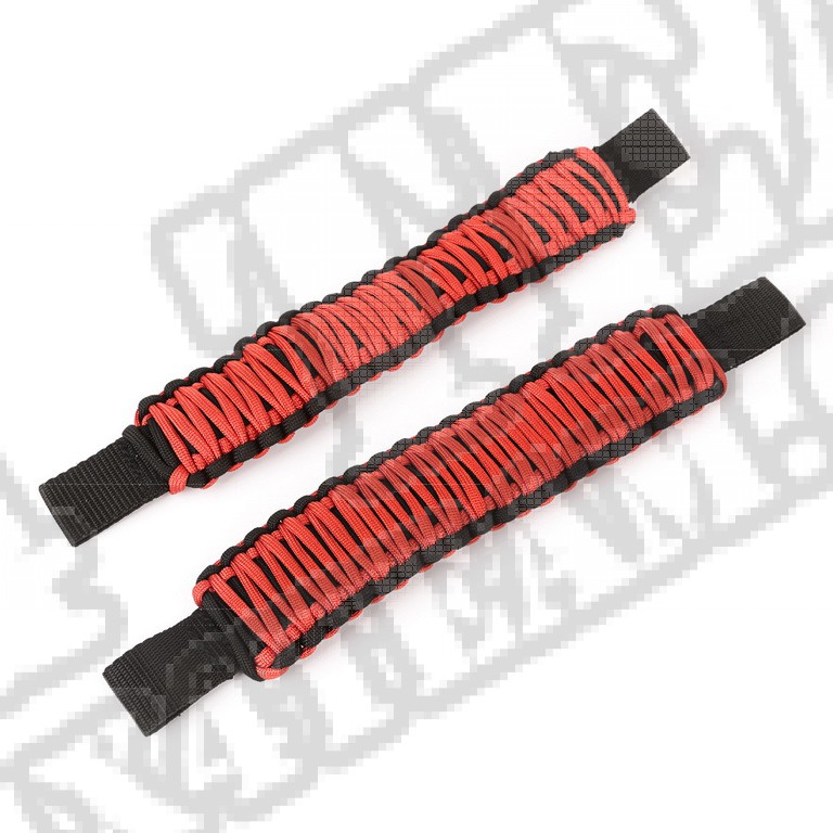 Czerwone uchwyty Paracord pod zagłówek, 07-17 Jeep Wrangler JK 