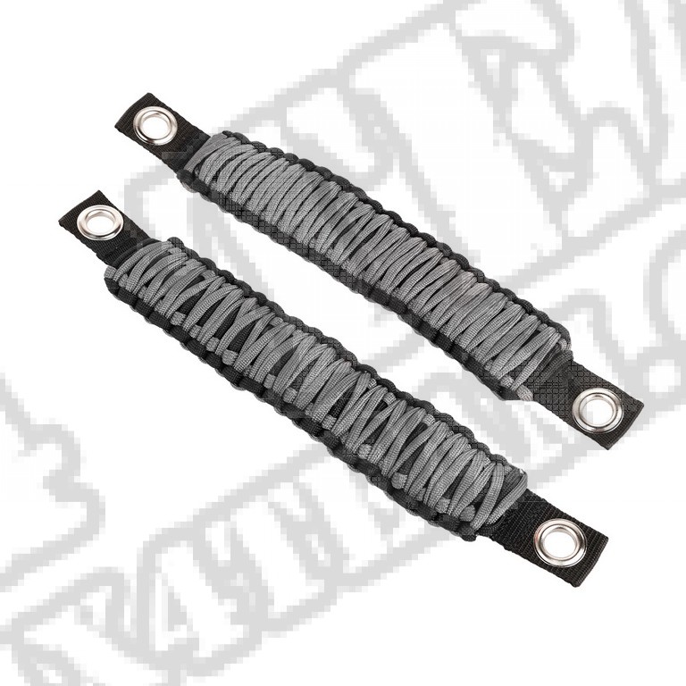 Uchwyty Paracord na słupek A/mocowanie siedzenia, szare; 07-18 Jeep Wrangler JK