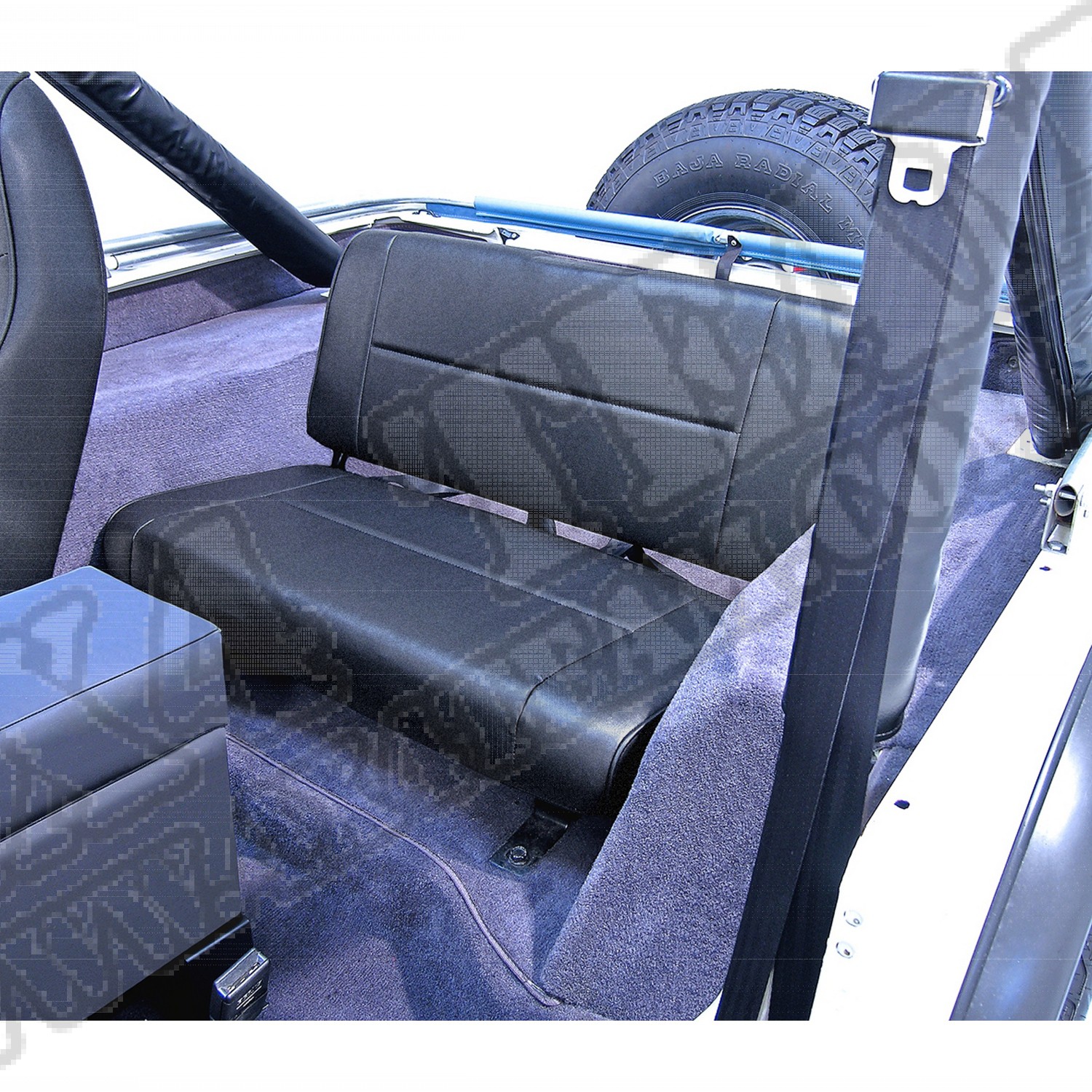 Tylna kanapa black denim 55-95 Jeep CJ/Wrangler