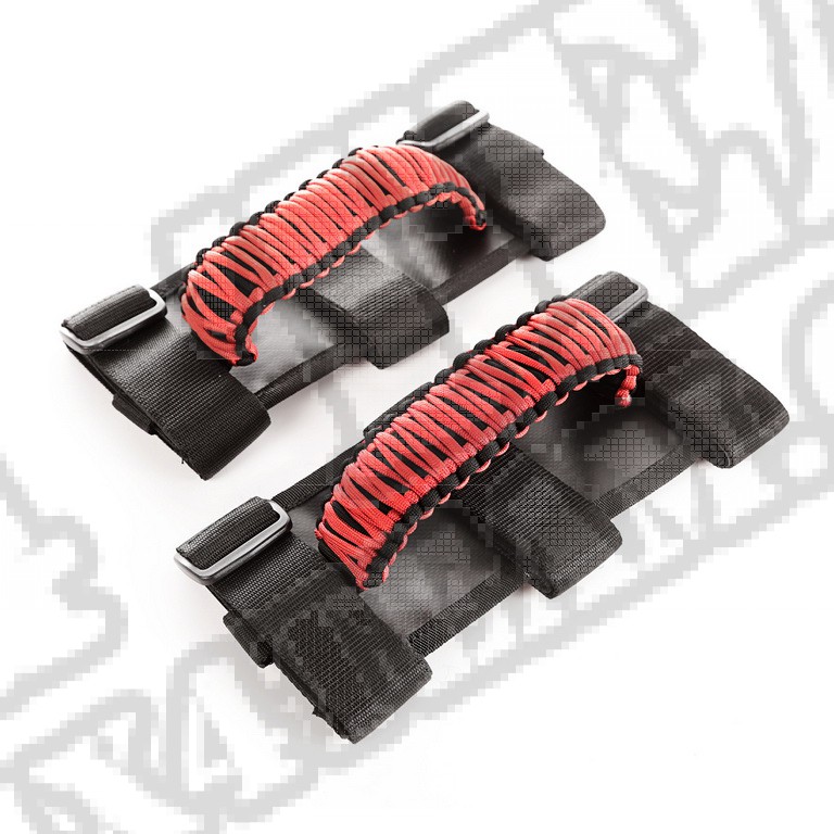 Para uniwersalnych uchwytów Paracord, czerwone.