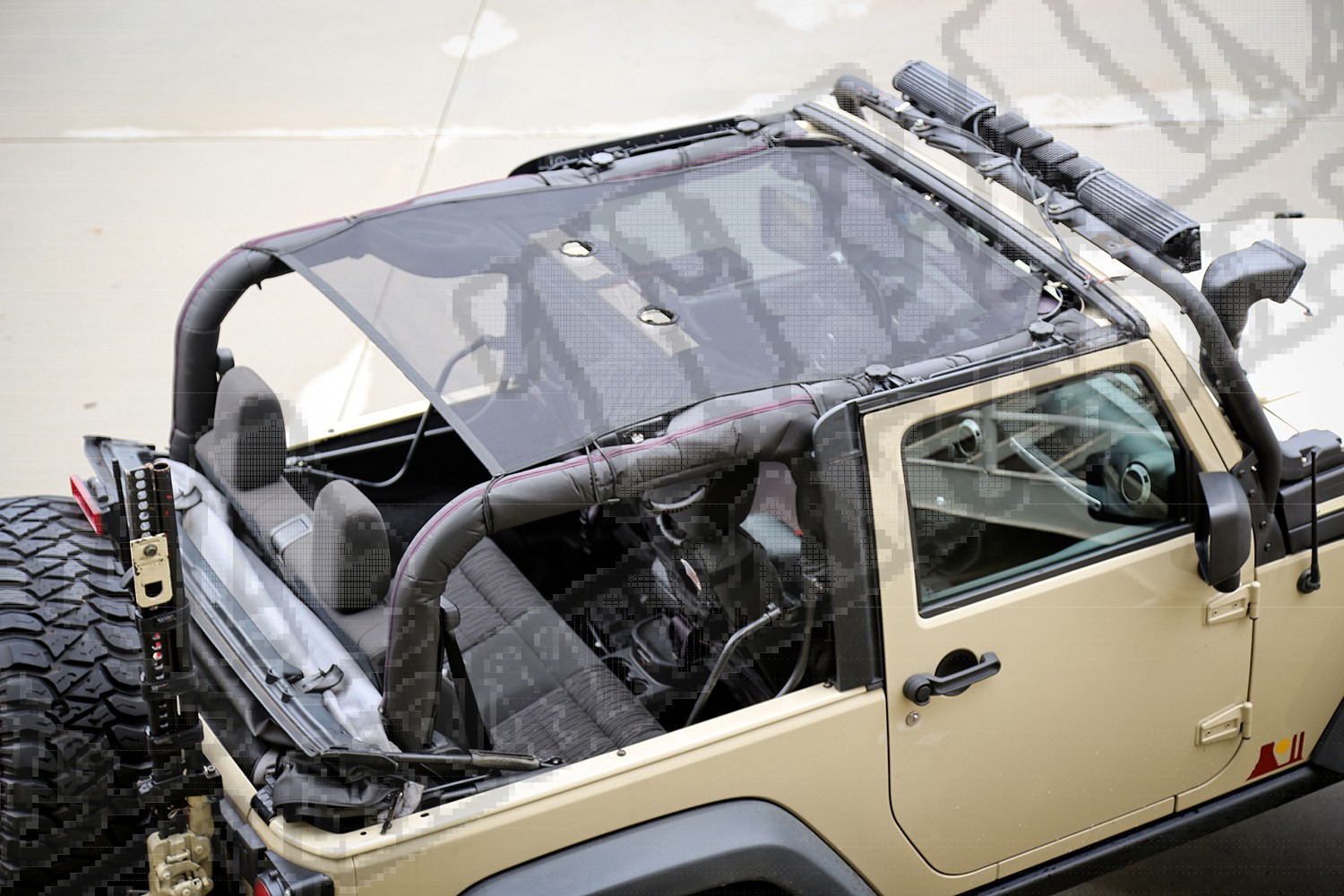 Osłona przeciwsłoneczna, czarna, 2-drzwiowy, 07-15 Jeep Wrangler JK