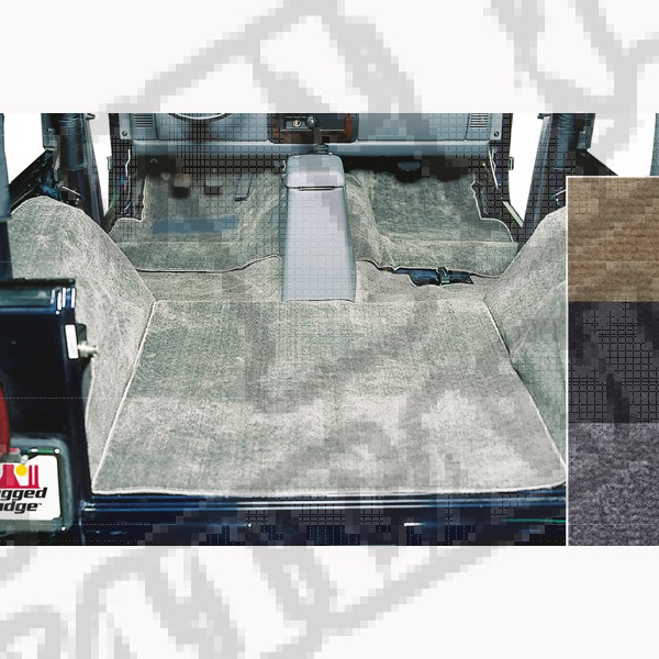 Zestaw wykładzin wnętrza typu Deluxe szary 76-95 Jeep CJ/Wrangler