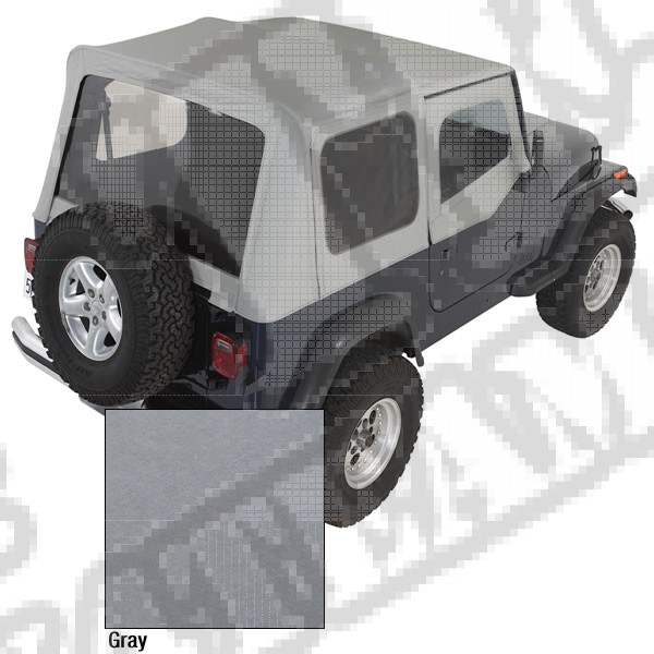Miękki dach Z poszyciem drzwi charcoal 88-95 Jeep Wrangler YJ
